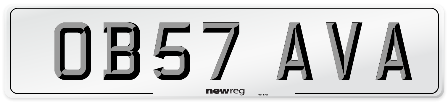 OB57 AVA Number Plate from New Reg